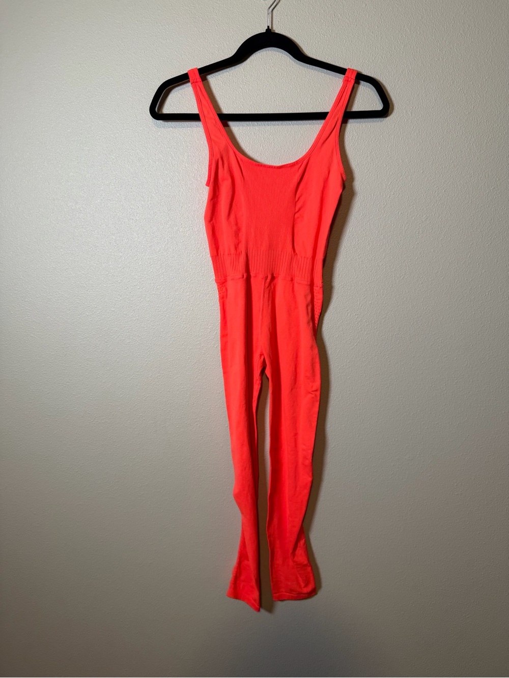 Free people XS/s good karma onesie NWOT/ neon coral *logo has lifting*